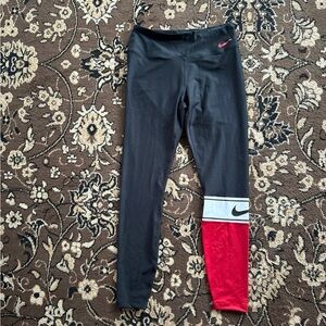 Nike Kids Black and Red Leggings